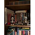coola skelettfigurer, halloween skalle staty skelett docka harts hantverk ornament, mode mini coola skelett figurer dekor skelett man harts staty docka för hemmakontor skrivbord dekoration