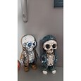 coola skelettfigurer, halloween skalle staty skelett docka harts hantverk ornament, mode mini coola skelett figurer dekor skelett man harts staty docka för hemmakontor skrivbord dekoration