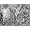 Caixa de recipientes de armazenamento de plástico transparente mini quadrado 20 peças com tampas para itens pequenos resina epóxi