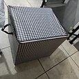 1pc opbergtas voor kleding, opvouwbare stoffen opbergtas met pied-de-poule-patroon, waterdichte, vochtbestendige katoenen quilt-opbergtas met grote capaciteit, huisorganisatie en opslag
