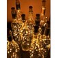 1/2/6/10st led wijnfles lichtsnoer 2m 20leds met kurk warm wit wit multi kleur rood blauw waterdicht lichtsnoer kerst bruiloft decoratie batterijen