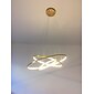 3-punktowa lampa wisząca led 80/60/40cm okrąg matowa szczotkowana konstrukcja złote aluminiowe wykończenie lakierowane nowoczesne oświetlenie salonu jadalnia możliwość przyciemniania za pomocą pilota