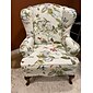 1 set med 2 delar blommigt tryckt wingback stolsöverdrag vingstols överdrag spandex tyg wingback fåtöljöverdrag med elastisk botten för vardagsrummets inredning