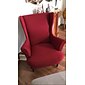 copripoltrona elasticizzata tinta unita copripoltrona con schienale alto copripoltrona in tessuto spandex copripoltrona con schienale alto rosso bordeaux con fondo elastico per soggiorno camera da