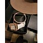 Relojes de Cuarzo Regalo del Día de la Madre para Mujeres Reloj Analógico con Diamantes Conjunto de Pulsera de Esfera Cuadrada Estrellada Reloj de Pulsera con Correa de Cuero para Mujeres Reloj