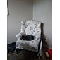 1 set med 2 delar blommigt tryckt wingback stolsöverdrag vingstols överdrag spandex tyg wingback fåtöljöverdrag med elastisk botten för vardagsrummets inredning