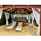 Rideaux semi-transparents imperméables blanc intérieur extérieur pour mariage patio rideau à œillets pour chambre de mariage, salon, porche, pergola, cabanon, 1 panneau