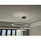 1-lichts led 60w cirkel design kroonluchter / led moderne hanglampen voor woonkamer koffiebar winkelkamer alleen dimbaar met afstandsbediening