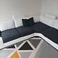 stretch soffa sittdyna överdrag täcka elastisk soffa fåtölj loveseat 4 eller 3 sits grå enkel solid mjuk tålig tvättbar