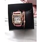 Relojes de Cuarzo Regalo del Día de la Madre para Mujeres Reloj Analógico con Diamantes Conjunto de Pulsera de Esfera Cuadrada Estrellada Reloj de Pulsera con Correa de Cuero para Mujeres Reloj
