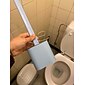 silikon toalettborste och hållare set, revolutionerande flex toalettborste, djuprenare badrum toalettborste och snabbtorkande hållare set, halkfritt långt plasthandtag