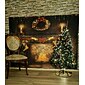 kerstversiering kerstman kerstboom vakantie feest kerstmis groot wandtapijt kunst decor foto achtergrond achtergrond deken hangend huis slaapkamer woonkamer open haard kous cadeau polyester