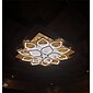 6/8/12/15 têtes led plafonnier design lotus plafonnier moderne artistique métal acrylique style gradation continue chambre finition peinte lumières 110-240v uniquement dimmable avec télécommande