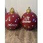 Bola inflable decorada para exteriores de Navidad de 60 cm (23,6 pulgadas), adornos navideños enormes y grandes para árboles, patios, jardines, porches, bolas inflables con bomba