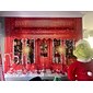 kerstversiering vakantie feest wandtapijt xmas fotografie achtergrond kunst decor deken hangend huis slaapkamer woonkamer kerstman boom sneeuwpop eland sneeuwvlok kaars cadeau open haard