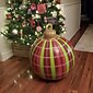 Bola inflable decorada para exteriores de Navidad de 60 cm (23,6 pulgadas), adornos navideños enormes y grandes para árboles, patios, jardines, porches, bolas inflables con bomba