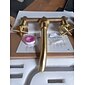Robinet mitigeur mural pour évier de salle de bain, lavabo en or brossé mitigeur de lavabo en laiton et valve brute inclus avec double poignée pour robinet d'eau de navire