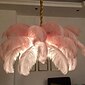 led suspension lustre magnifique extra large blanc plume d'autruche bouquet suspension romantique monté luminaire pour restaurant chambre