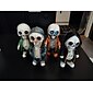 coola skelettfigurer, halloween skalle staty skelett docka harts hantverk ornament, mode mini coola skelett figurer dekor skelett man harts staty docka för hemmakontor skrivbord dekoration