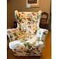 1 set med 2 delar blommigt tryckt wingback stolsöverdrag vingstols överdrag spandex tyg wingback fåtöljöverdrag med elastisk botten för vardagsrummets inredning