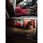 grote opbergtas voor kleding met versterkte handgreep, geschikt voor dekens, beddengoed, opvouwbaar met stevige ritssluiting, doorzichtig venster