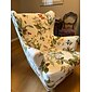 1 set med 2 delar blommigt tryckt wingback stolsöverdrag vingstols överdrag spandex tyg wingback fåtöljöverdrag med elastisk botten för vardagsrummets inredning