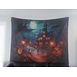Halloween Jack O Lantern Citrouille Tapisserie Suspendue Art Mural Grande Tapisserie Décor Mural Photographie Toile de Fond Couverture Rideau Maison Chambre Salon Effrayant Ville Manoir Maison