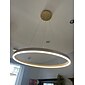 led függőlámpa 40/60/80cm 1 lámpás gyűrűs kör dizájn szabályozható alumínium festett kivitel luxus modern stílusú étkező hálószoba függőlámpák 110-240v csak távirányítóval szabályozható