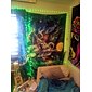 Halloween Schädel Skelett Schwarzlicht Wandteppich UV-Reaktiv Trippy Nebeliger Pilz Hängender Wandteppich Wandkunst Wandmalerei für Wohnzimmer Schlafzimmer Dekorationen