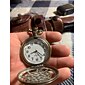 Vintage brązowy steampunkowy zegarek kieszonkowy Hollow Karaibski piracki czaszka Horror z łańcuchem Prezent dla mężczyzn i kobiet zawieszka naszyjnik