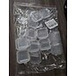 Caixa de recipientes de armazenamento de plástico transparente mini quadrado 20 peças com tampas para itens pequenos resina epóxi