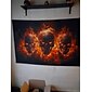 Tapisserie de feu d'Halloween crânes suspendue œuvre d'art murale grande tapisserie décor mural photographie toile de fond couverture rideau décor à la maison chambre salon