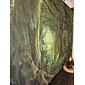 Tapiz colgante de bosque brumoso, naturaleza mágica, árbol verde, paisaje de selva tropical, arte de pared, tapiz grande, decoración mural, fotografía, telón de fondo, manta, cortina, decoración del