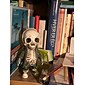 coola skelettfigurer, halloween skalle staty skelett docka harts hantverk ornament, mode mini coola skelett figurer dekor skelett man harts staty docka för hemmakontor skrivbord dekoration