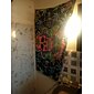 Halloween Schädel Skelett Schwarzlicht Wandteppich UV-Reaktiv Trippy Nebeliger Pilz Hängender Wandteppich Wandkunst Wandmalerei für Wohnzimmer Schlafzimmer Dekorationen