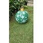 jul utomhus uppblåsbar dekorerad boll 60 cm (23,6 tum) xmas enorma stora prydnadsföremål för trädgård gräsmatta trädgård veranda spränga bollar ornament med pump