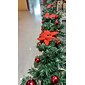 Guirnalda de decoración navideña de 2,7 m con guirnalda de luces para escaleras, decoración de enredadera para árbol de Navidad, colgante de lujo cifrado, decoraciones para festivales de árbol de Navidad, juego de guirnaldas doradas y rojas
