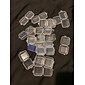 Caixa de recipientes de armazenamento de plástico transparente mini quadrado 20 peças com tampas para itens pequenos resina epóxi