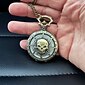Vintage brązowy steampunkowy zegarek kieszonkowy Hollow Karaibski piracki czaszka Horror z łańcuchem Prezent dla mężczyzn i kobiet zawieszka naszyjnik