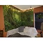 Tapiz colgante de bosque brumoso, naturaleza mágica, árbol verde, paisaje de selva tropical, arte de pared, tapiz grande, decoración mural, fotografía, telón de fondo, manta, cortina, decoración del