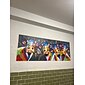 peinture à l'huile 100% fait à la main peint à la main art mural sur toile vaches colorées série animale moderne abstrait décoration de la maison décor toile roulée sans cadre non étiré 150 * 50cm