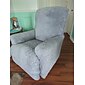 Housse de fauteuil inclinable en velours 1 place, housse de fauteuil inclinable en jacquard extensible pour canapé inclinable 1 coussin, housse de canapé inclinable 1 place, très douce, lavable en