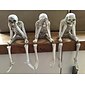 halloweenské sochy lebek, pryskyřičné skeletové police, sedící figurky pro domácí knihovnu a okraj stolu, dekorativní řemeslné ozdoby pro milovníky kostlivců